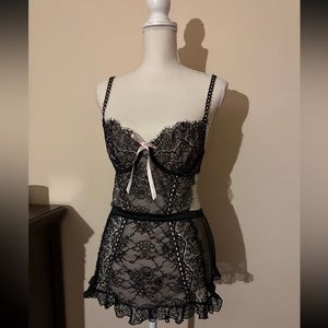 Victoria’s Secret Black French Maid lingerie babydoll